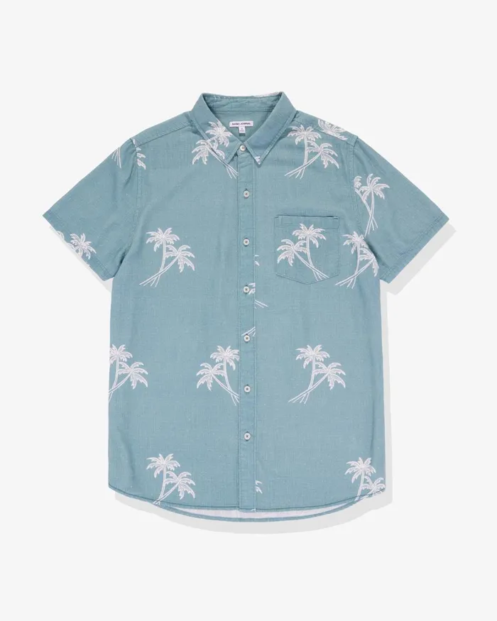 Men Banks Journal Shirts Retreat SS Woven Shirt Mountain Spring