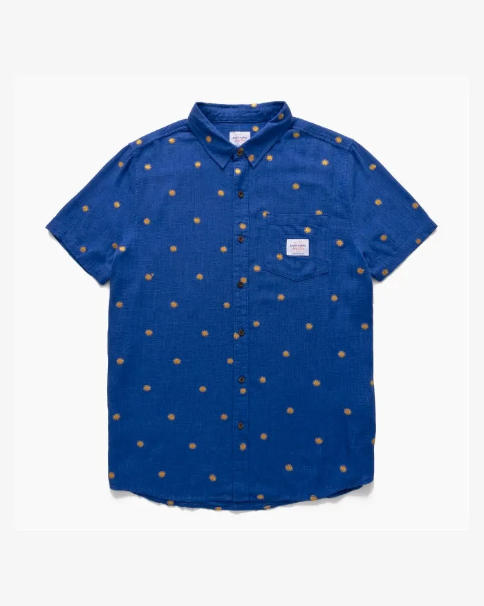 Men Banks Journal Shirts Shine SS Woven Shirt Blue