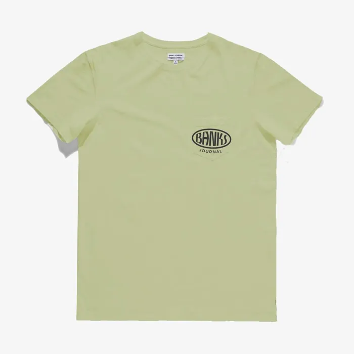 Men Banks Journal TShirts Au Revoir Faded Tee Shirt Green Tea