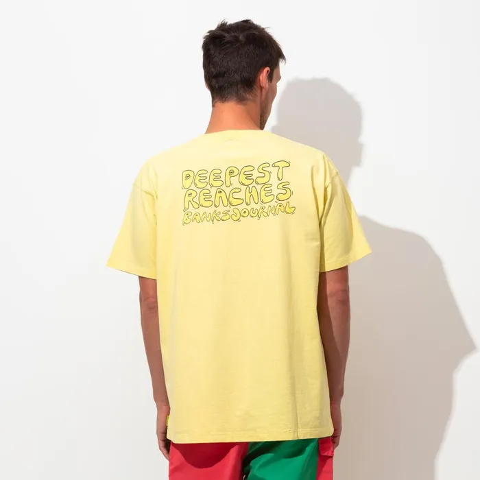 Men Banks Journal TShirts Deepest Reaches Bubble Tee Shirt Washed Yellow Men Banks Journal TShirts Deepest Reaches Bubble Tee Shirt Washed Yellow