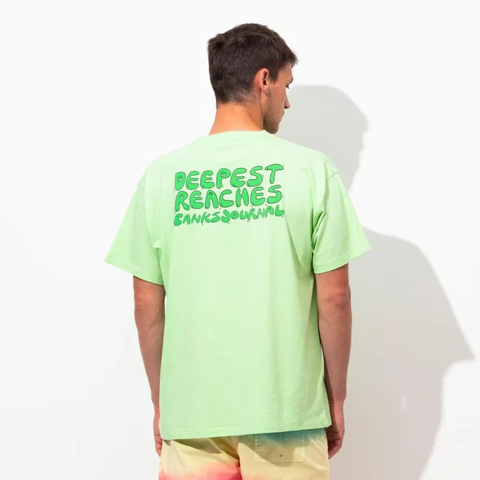 Men Banks Journal TShirts Deepest Reaches Label Tee Shirt Washed Lime Men Banks Journal TShirts Deepest Reaches Label Tee Shirt Washed Lime
