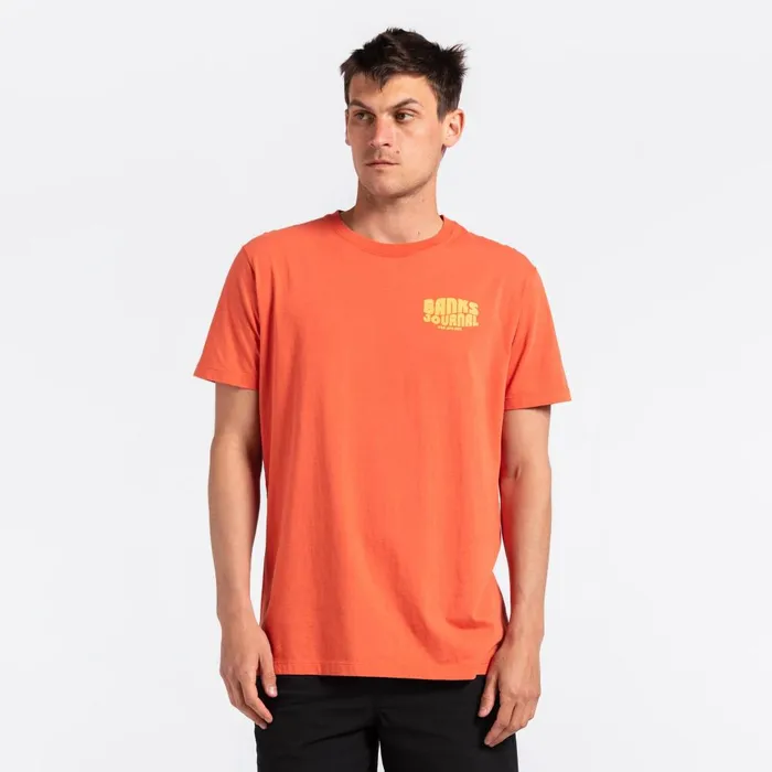 Men Banks Journal TShirts Posted Classic Tee Shirt Washed Red