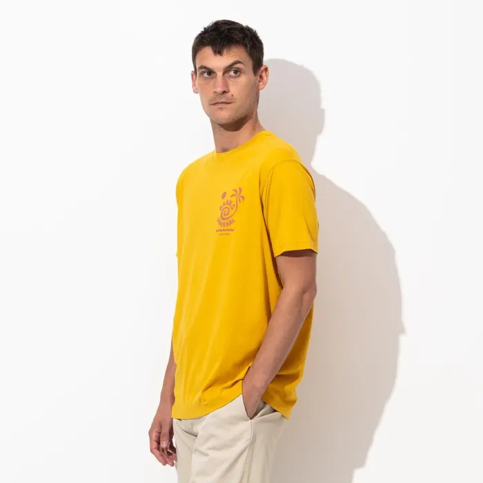 Men Banks Journal TShirts Rising Palm Faded Tee Shirt Dark Mustard Men Banks Journal TShirts Rising Palm Faded Tee Shirt Dark Mustard