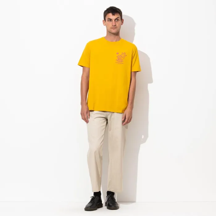 Men Banks Journal TShirts Rising Palm Faded Tee Shirt Dark Mustard Men Banks Journal TShirts Rising Palm Faded Tee Shirt Dark Mustard