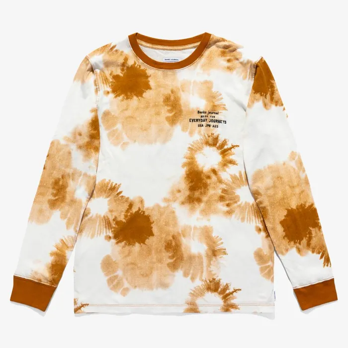 Men Banks Journal TShirts Washed Up LS Tee Shirt Tobacco