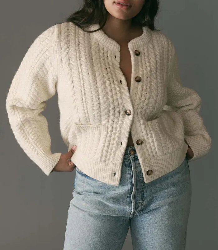 MERCINA CARDIGAN Ivory Shop DEN Knitwear