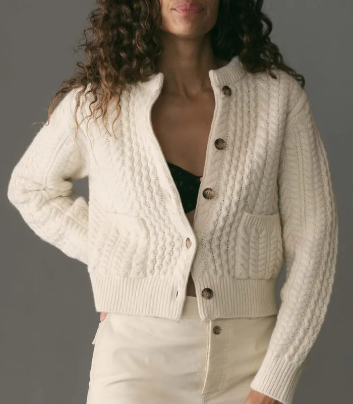 MERCINA CARDIGAN Ivory Shop DEN Knitwear