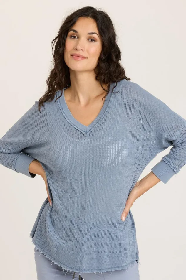 Mesh Fira Pullover Orion Blue Pigment Clothing XCVI Sweatshirts