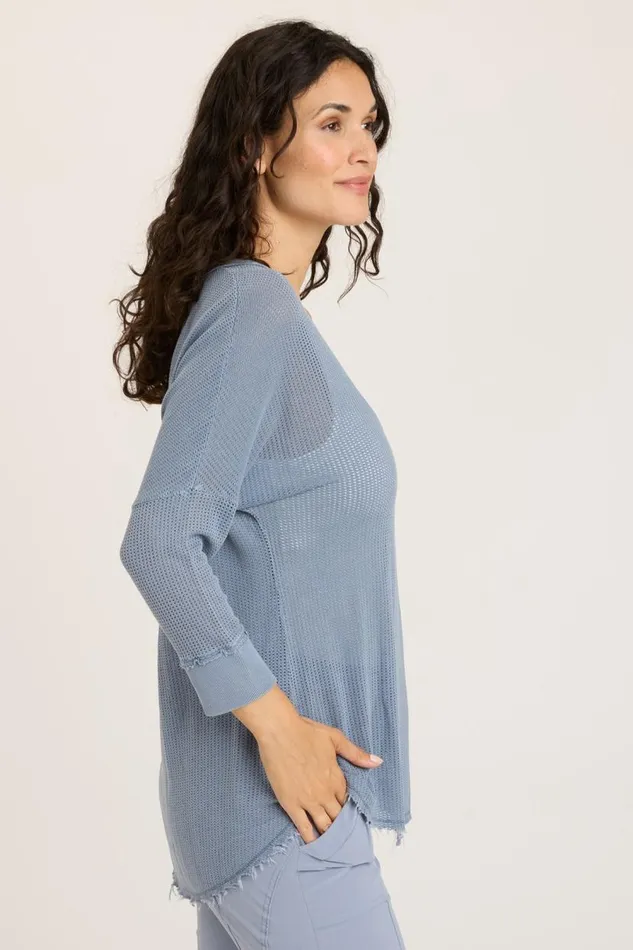 Mesh Fira Pullover Orion Blue Pigment Clothing XCVI Sweatshirts