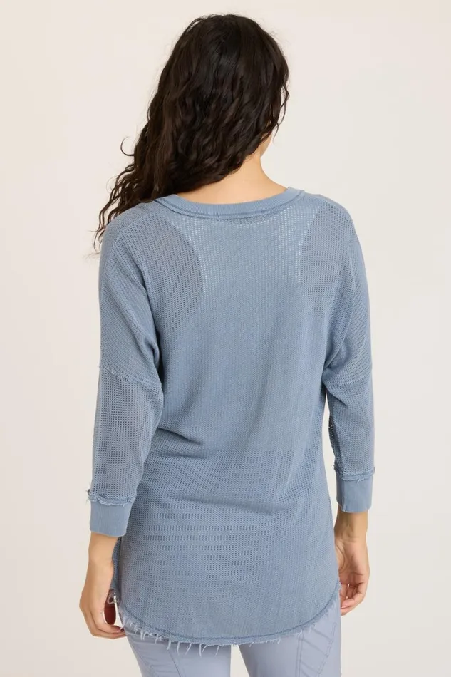 Mesh Fira Pullover Orion Blue Pigment Clothing XCVI Sweatshirts