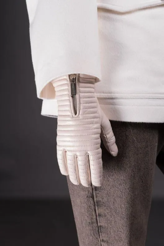 MooRER Gloves And Scarves Women GUANTO QUILTEDQLD Avorio