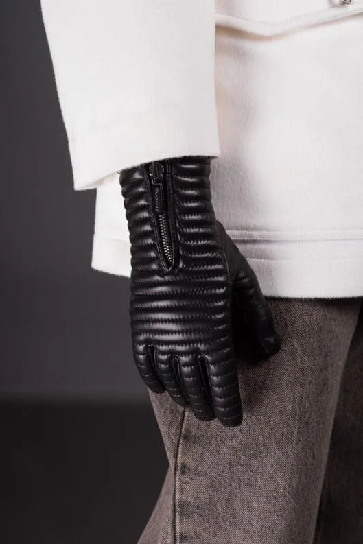 MooRER Gloves And Scarves Women GUANTO QUILTEDQLD Nero