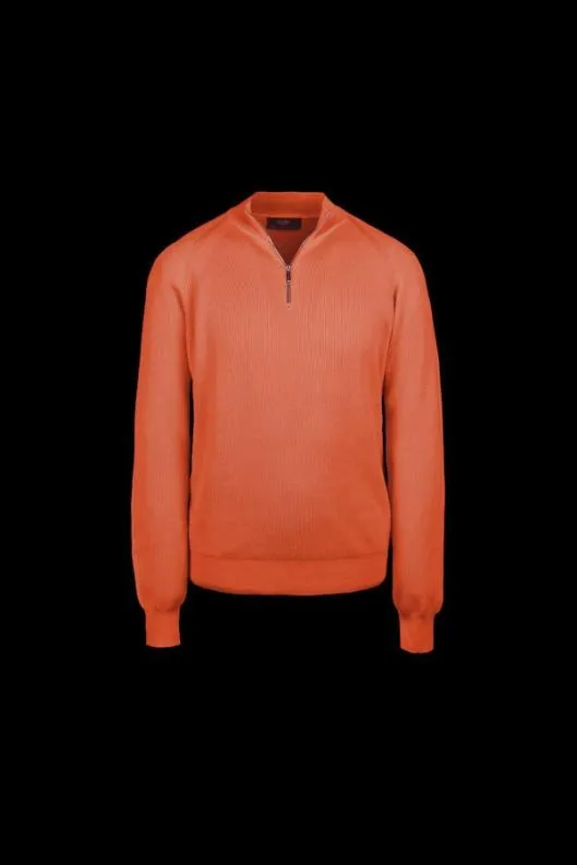 MooRER Knitwear Men BASOLICSP Arancio