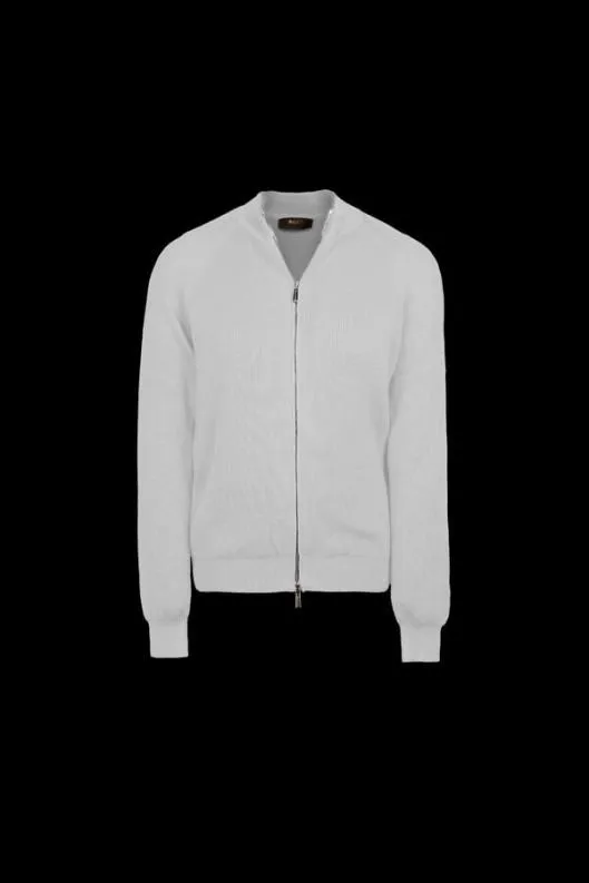 MooRER Knitwear Men DEANCSP Bianco