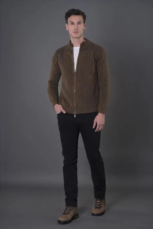 MooRER Knitwear Men DEANWSV Caffegravenut