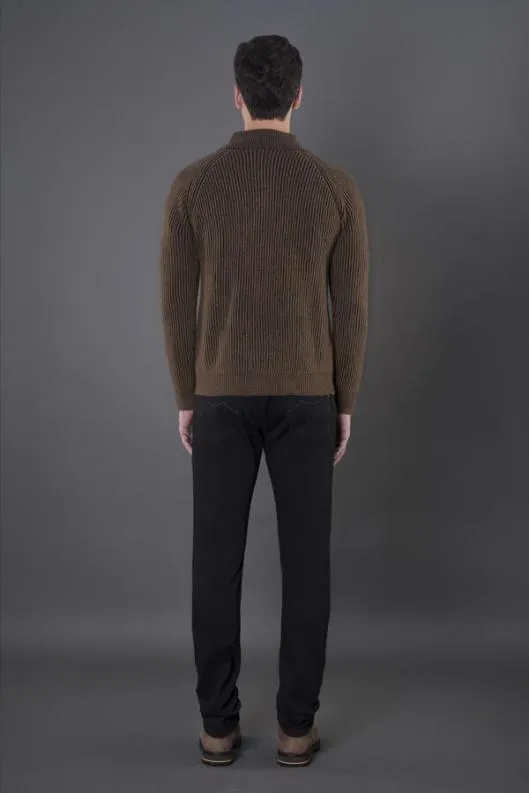 MooRER Knitwear Men DEANWSV Caffegravenut