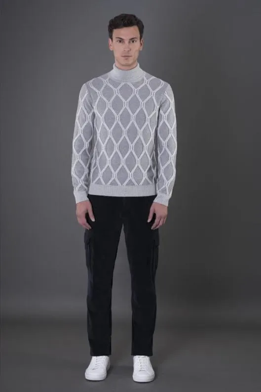 MooRER Knitwear Men GORDONWHT Grigio