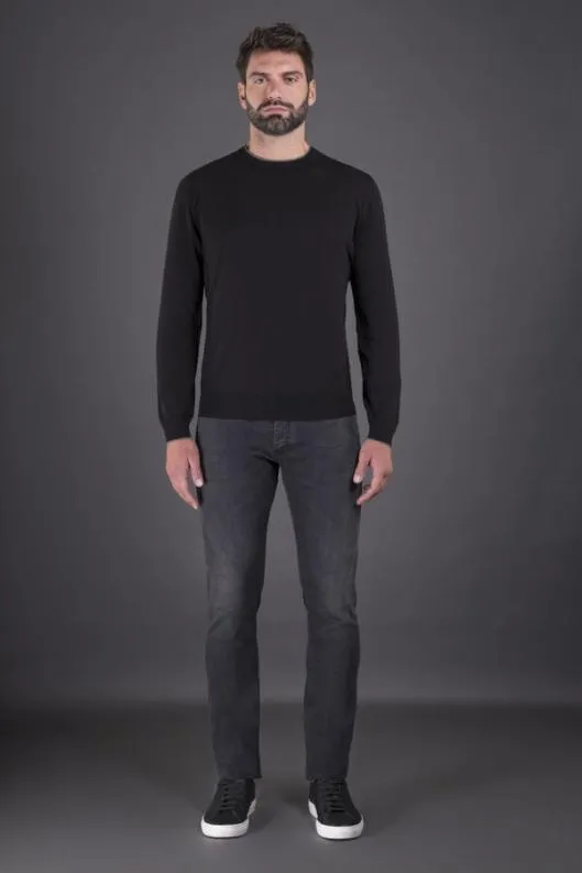 MooRER Knitwear Men ORVIETOMLL Nerogrigio