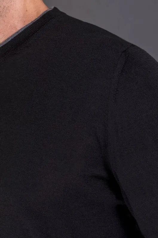 MooRER Knitwear Men ORVIETOMLL Nerogrigio