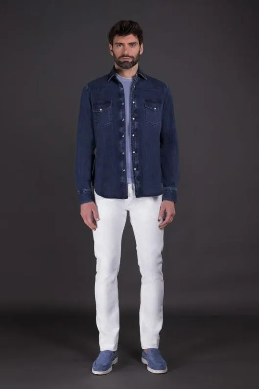 MooRER Shirts Men LARRIE32 LIGHT DENIM Lightdenim