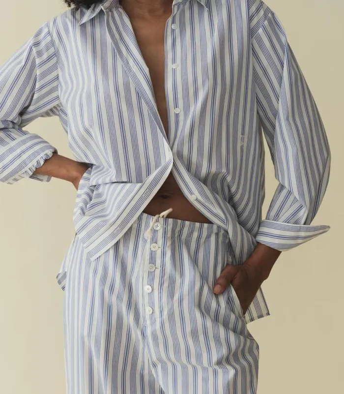MORGAN PANT Indigo Sorrento Stripe Shop DEN Pants and Shorts