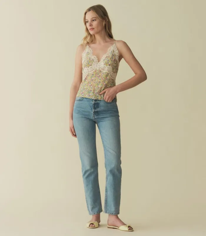 NERIA TOP Chrysanthemum Sky Floral Shop DEN Tops