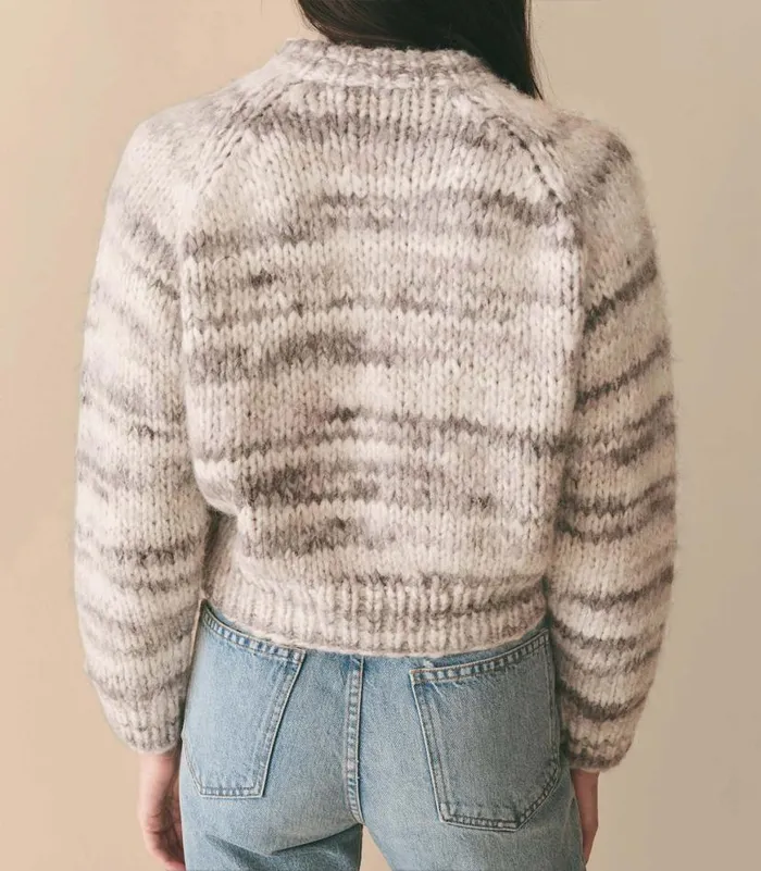 NEWBURY CARDIGAN Birch Bark Space Dye Shop DEN Knitwear