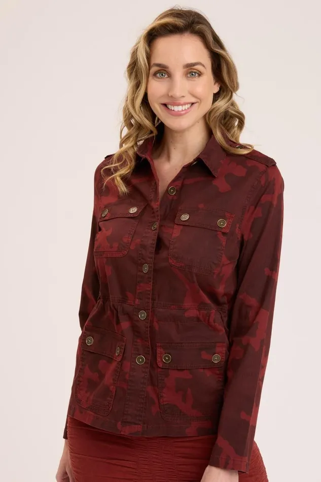 Orso Printed Utility Jacket Port Pigment Clothing XCVI Jackets