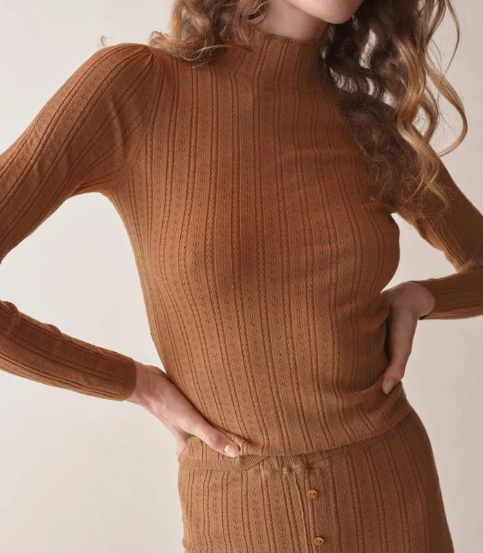 OSLO TURTLENECK Toasted Pecan Shop DEN Knitwear