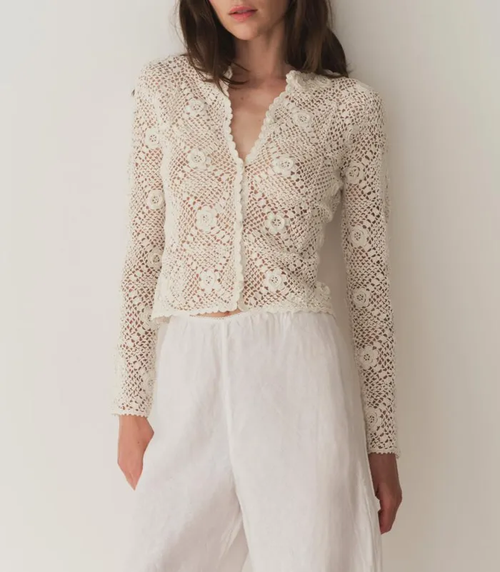 OTTOLINE CARDIGAN Pearl Shop DEN Knitwear