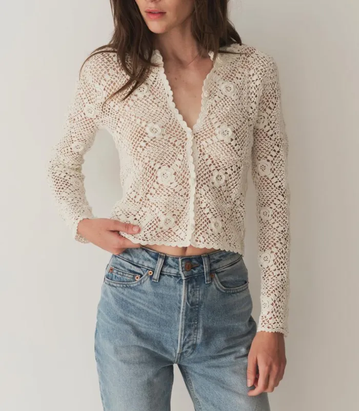 OTTOLINE CARDIGAN Pearl Shop DEN Knitwear