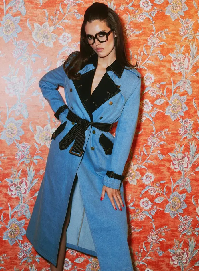 Outerwear Clothing Fleur Du Mal Denim Trench Coat Black Lightwash Denim