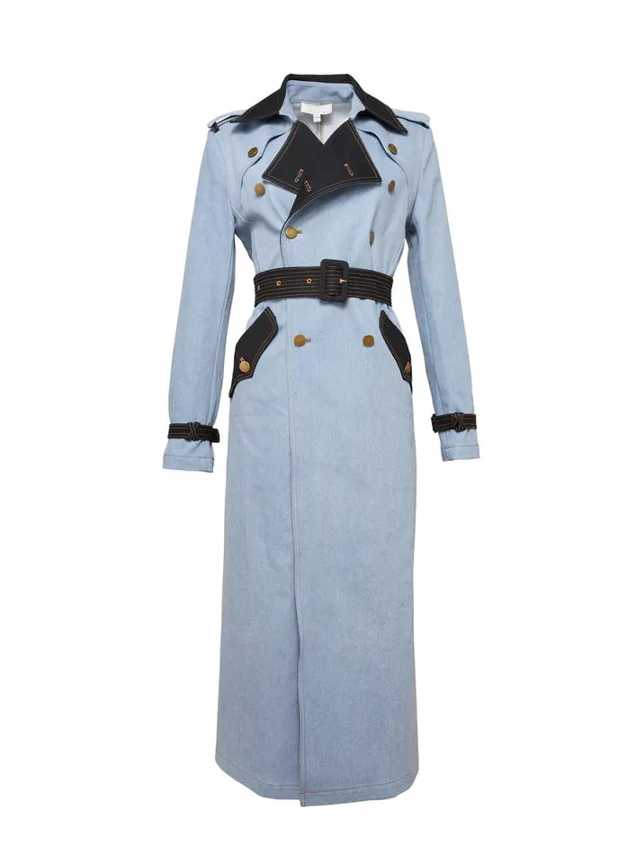 Outerwear Clothing Fleur Du Mal Denim Trench Coat Black Lightwash Denim