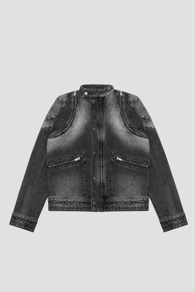 Outerwear Men MISBHV Downtown La Denim Moto Jacket Black