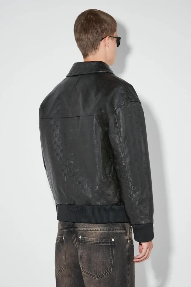 Outerwear Men MISBHV Monogram Embossed Bandit Leather Jacket Black