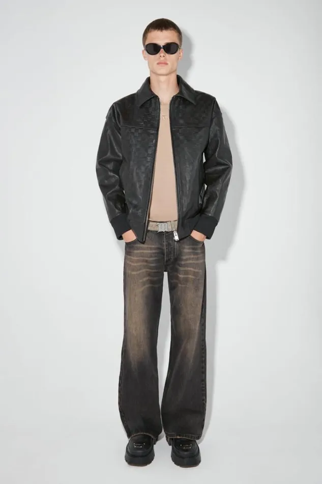 Outerwear Men MISBHV Monogram Embossed Bandit Leather Jacket Black