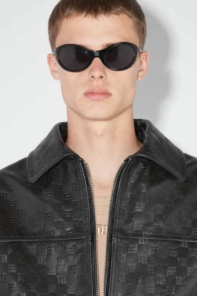 Outerwear Men MISBHV Monogram Embossed Bandit Leather Jacket Black