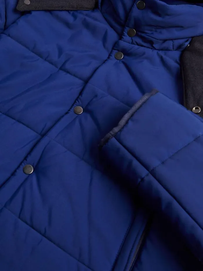 Outerwear Mens Paul Stuart Down Jacket With Removable Sleeves Royal Blue