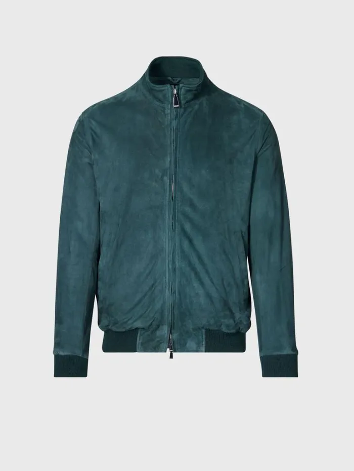 Outerwear Mens Paul Stuart Emerald Suede Blouson Green