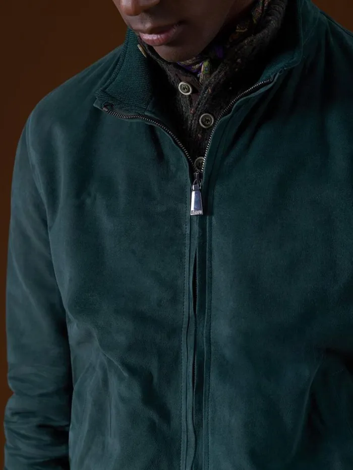 Outerwear Mens Paul Stuart Emerald Suede Blouson Green