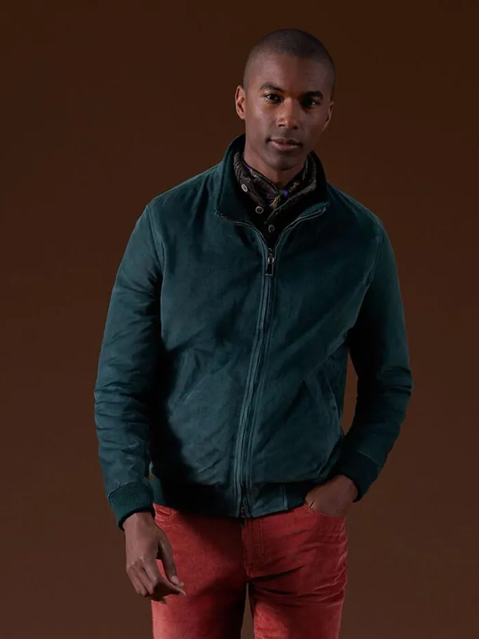 Outerwear Mens Paul Stuart Emerald Suede Blouson Green