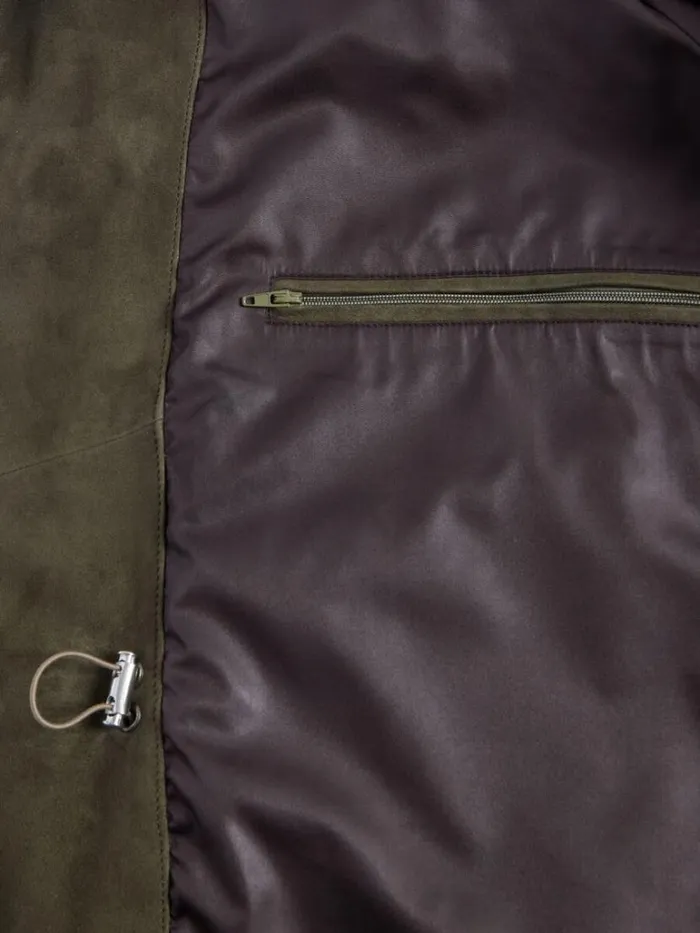 Outerwear Mens Paul Stuart Olive Suede Field Jacket Olive