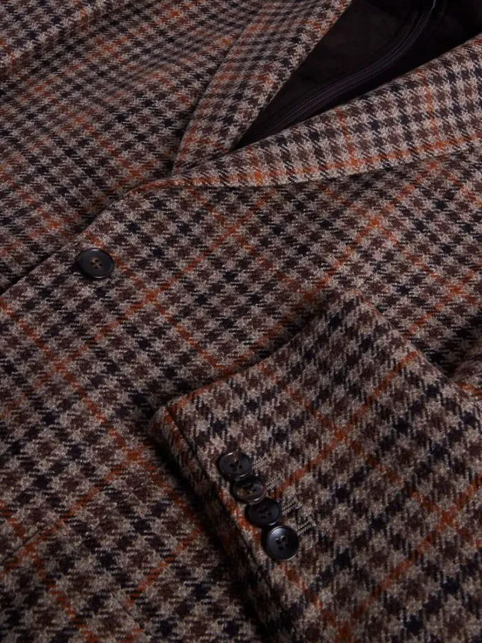 Outerwear Mens Paul Stuart Plaid Jacket WithRemovable Vest Brown