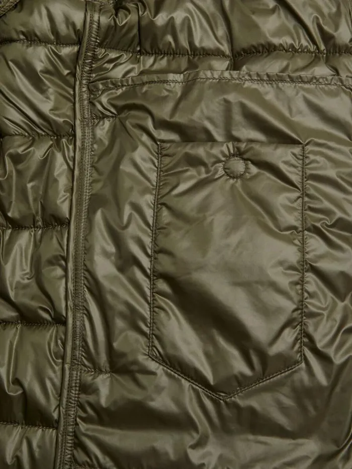 Outerwear Mens Paul Stuart Puffer Jacket With Tonal Shoulder Contrast Fabric Navy