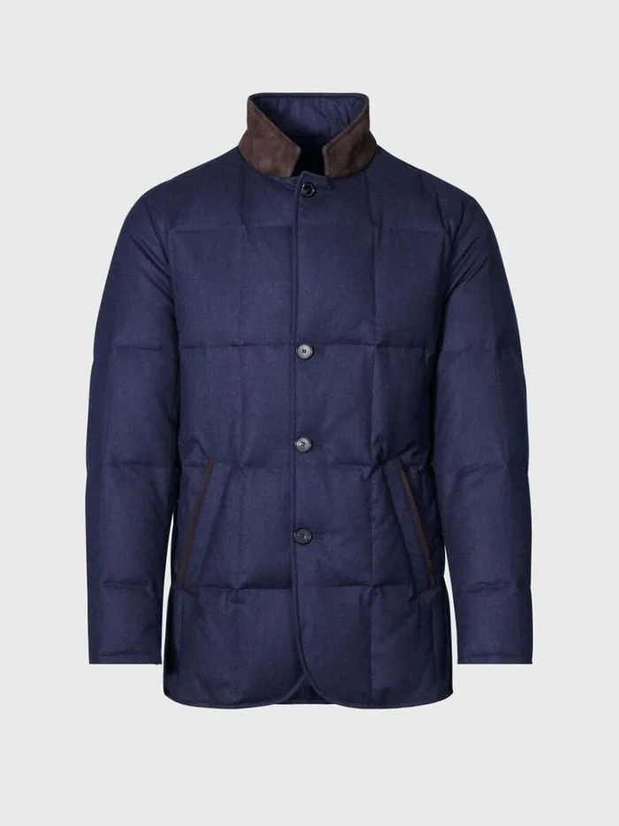Outerwear Mens Paul Stuart Quilted Wool Jacket Blue