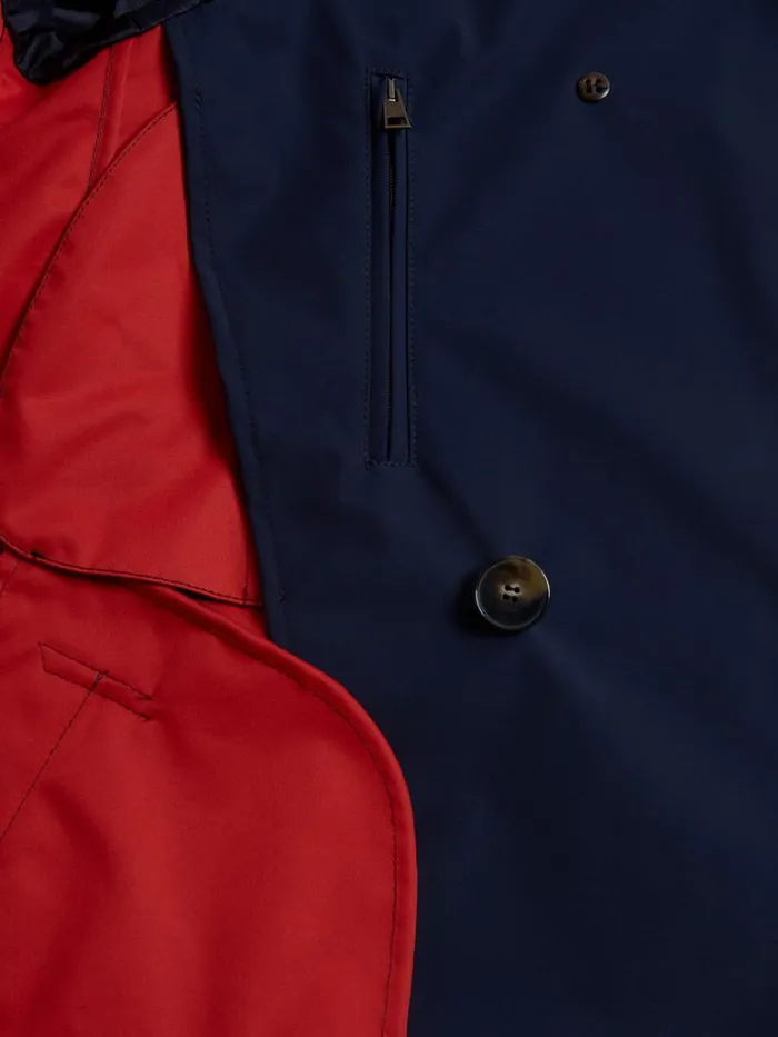 Outerwear Mens Paul Stuart Storm System Double Breasted Trench Coat Navy