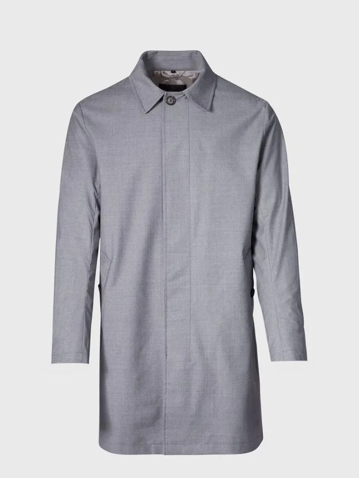 Outerwear Mens Paul Stuart Storm System Short Trench Coat Grey