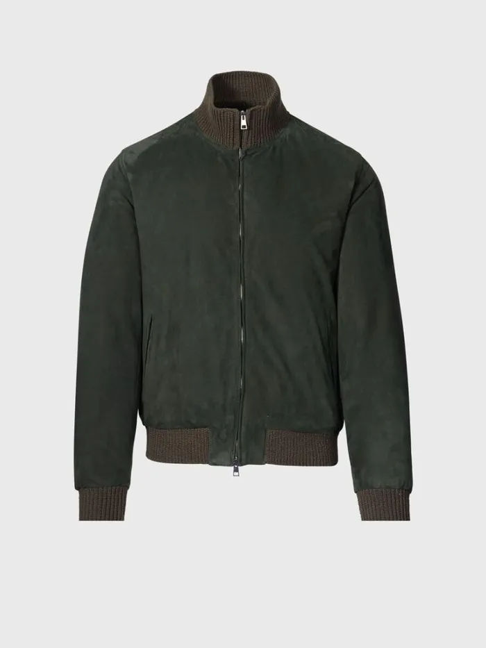Outerwear Mens Paul Stuart Suede Bomber Jacket Brown