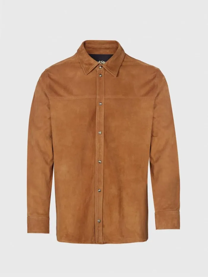 Outerwear Mens Paul Stuart Suede Shirt Jacket Blue