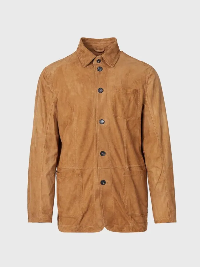 Outerwear Mens Paul Stuart Suede Shirt Jacket Tan